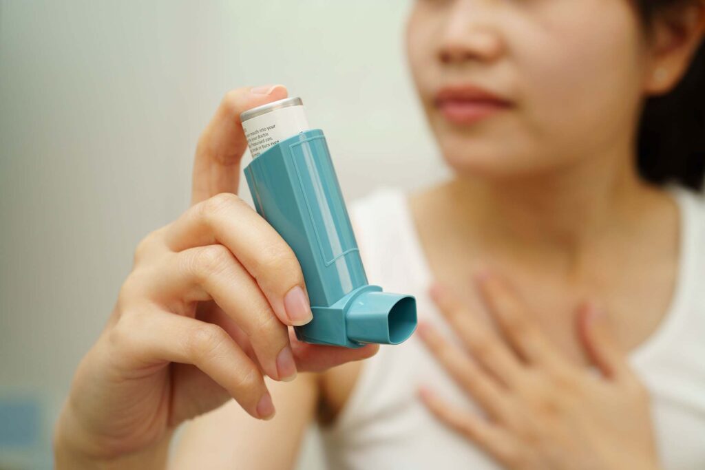 Asthma and chronic obstructive pulmonary disease COPD, Asian teenage using metered dose inhaler MDI